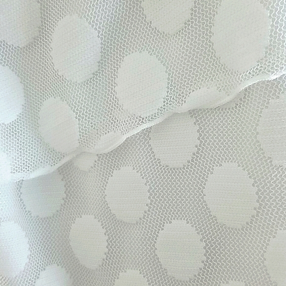 Tank Top sleeveless Pull Over Blouse shell white lace polka dot stretch tiered - Picture 8 of 8